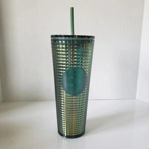 Starbucks 2022 Rainforest  Green Iridescent Cold Cup Tumbler Venti 24oz.